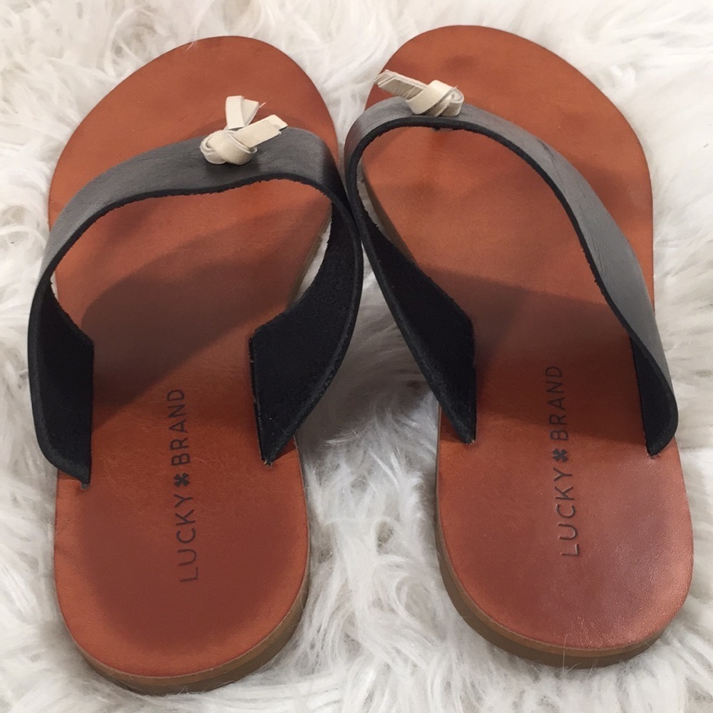 Lucky Brand Thong Sandal Natural Leather Sandal - Picture 4 of 7